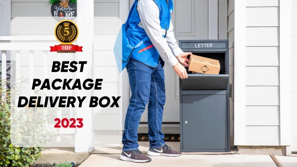 Image of a package delivery box labeled 'Best Package Delivery Box 2023'.