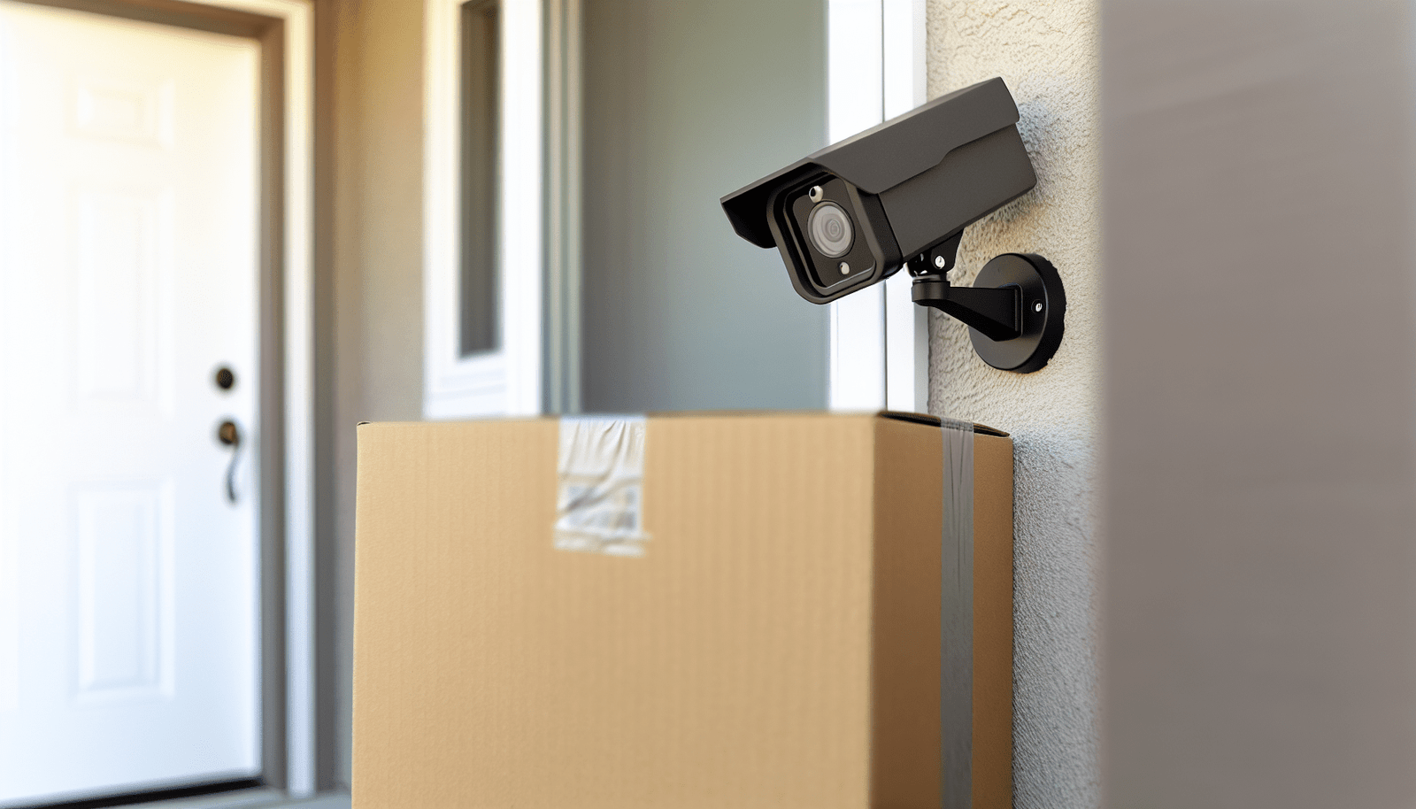 Security camera monitoring package delivery