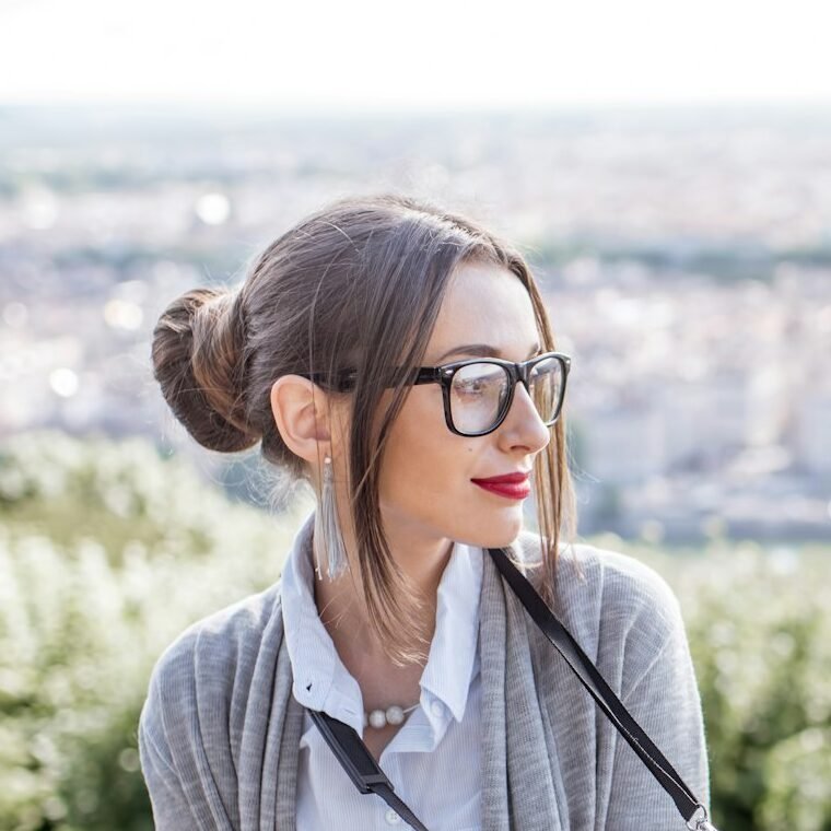 Woman traveling in Lyon