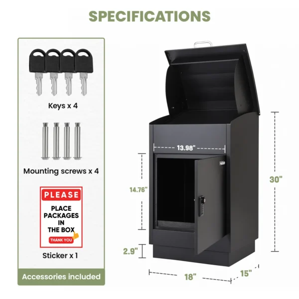 Pre-Assembled Package Lock Box with Lift-Top - Image 2