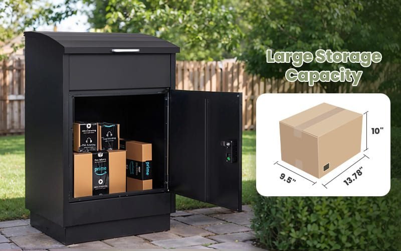 large package lock box black