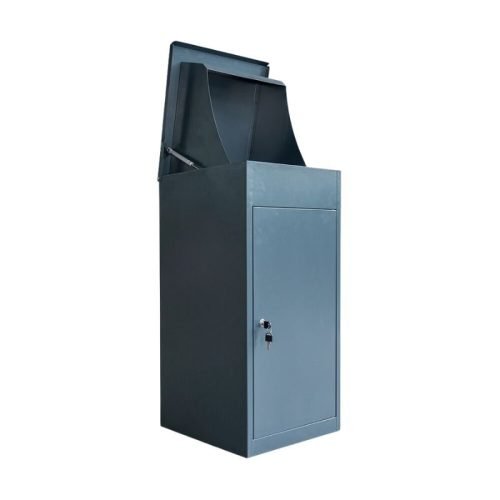 top open secure package lock box-side view